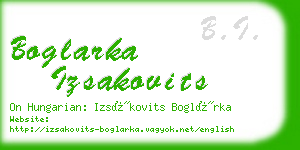 boglarka izsakovits business card